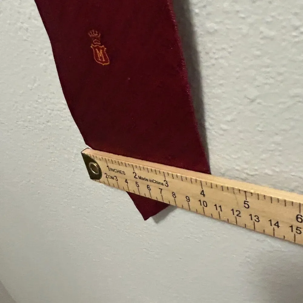 Louis M. Martini Men's Tie One Size Burgundy Branded Tipping/lining